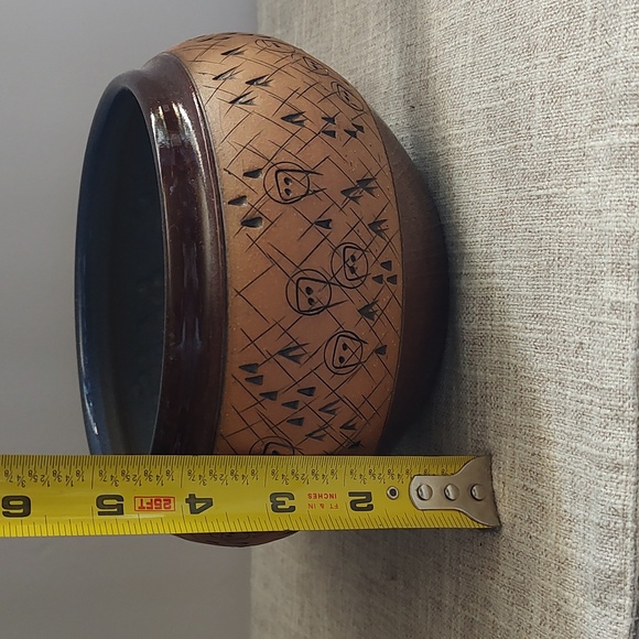 Ted Olaf Studio Pottery Vase Bigfoot Orbs Alien Forest Mountain scene 92' - Picture 11 of 11